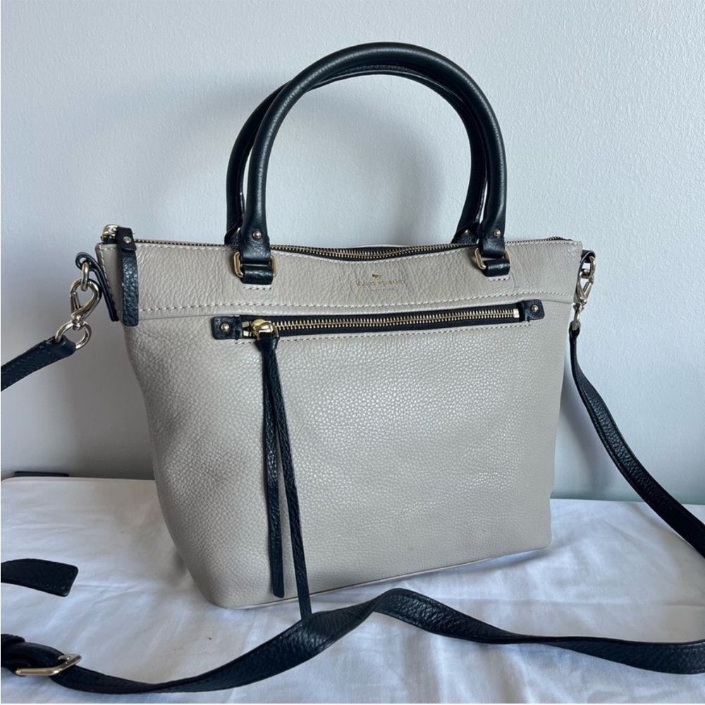 KATE SPADE Grey Mulberry Surprise Knott Kit Satchel Tote Crossbody Cream Handbag